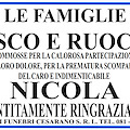 Agerola, le famiglie Fusco e Ruocco sentitamente ringraziano