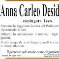 Amalfi, addio ad Anna Carleo Desiderio: lunedì i funerali