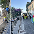 Amalfi, rocciatori in azione dopo la frana: si circola a senso unico alternato / FOTO 