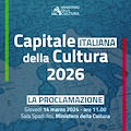 Capitale della Cultura 2026, 14 marzo la proclamazione della città vincitrice