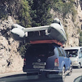 Col gommone in Costiera Amalfitana (sul tetto dell'auto) [FOTO]