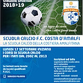 Costa d'Amalfi, aperte iscrizioni alla scuola calcio