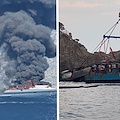 Dopo sedici giorni dall'incendio, recuperato lo yacht affondato a Positano