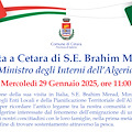 Il Ministro Brahim Merad a Cetara: 29 gennaio una giornata tra cultura, memoria e cooperazione