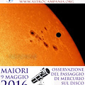 Mercurio sul disco solare, 9 maggio osservazione fenomeno da Lungomare Maiori