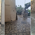 Ravello, un po' di pioggia provoca un allagamento all'imbocco di via San Francesco /FOTO