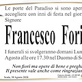 Scala, si è spento Francesco Forino