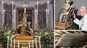 30 anni fa Papa Giovanni Paolo II benedisse la statua di Santa Trofimena