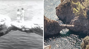 50 anni dello spot Baci Perugina: tra l’Arco Azzurro di Mongerbino e l’Arco degli Innamorati di Amalfi