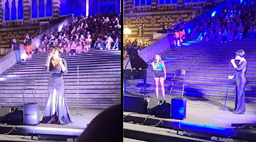 Arisa emoziona tutti ad Amalfi e canta “La notte” con una giovane fan /VIDEO