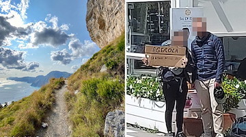 Da Minori ad Agerola in autostop: due turisti provano a raggiungere il Sentiero degli Dei con un cartello
