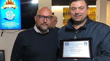 FC Costa d’Amalfi, Mister Proto premiato dall’Associazione Italiana Allenatori di Calcio per i successi ottenuti nei play-off