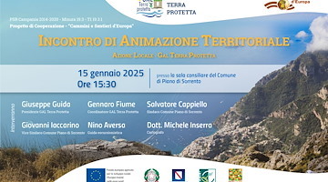 Il GAL Terra Protetta presenta il progetto "Cammini e Sentieri d’Europa" con due incontri in Penisola Sorrentina