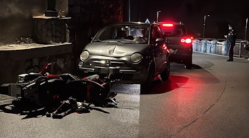 Incidente auto-scooter in località Torricella. Nessun ferito