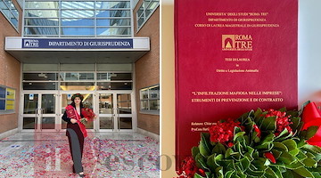 "L'infiltrazione mafiosa nelle imprese", Anita Amatruda si laurea con lode in giurisprudenza 