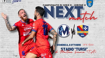 Martina VS Costa d'Amalfi: 6 ottobre la prossima sfida in Serie D