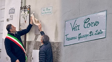 Positano, inaugurata ‘Via Corvo - traversa Giuseppe Di Lieto’ in onore dell’artista