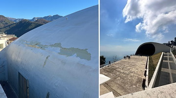 Ravello, distacco di vernice sulla calotta dell’Auditorium Niemeyer: già previsti i lavori di ripristino