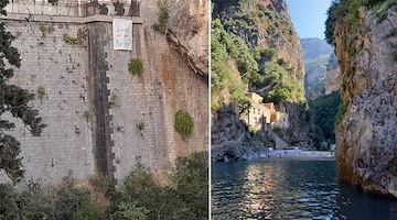 Romantica proposta di matrimonio a Furore: un turista affigge striscione al Fiordo 