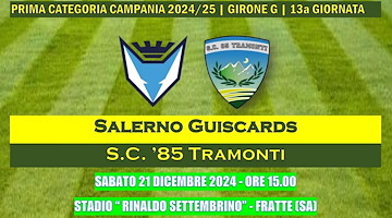 Sabato lo Sport Club ’85 Tramonti in trasferta contro il Salerno Guiscards