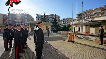 Salerno, al Comando Provinciale dei Carabinieri la cerimonia di Alzabandiera Solenne con la commemorazione dei caduti in servizio