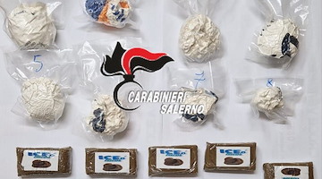 Sequestrati oltre 1,7 kg di droga a Battipaglia: cocaina e hashish suddivisi in involucri e panetti