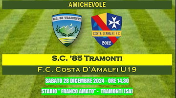 Sport Club '85 Tramonti VS Costa d’Amalfi Under19: amichevole natalizia a Tramonti