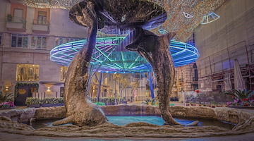 U.F.O. a Salerno: Luca Pannoli e la magia della luna in Piazza Flavio Gioia nelle foto di Carlo de Felice