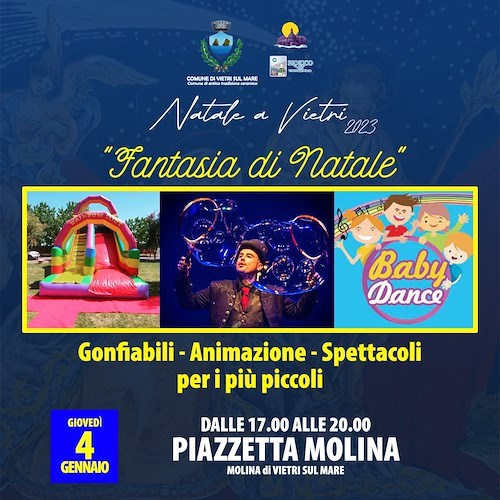 Fantasia di Natale, stasera a Molina di Vietri sul Mare gonfiabili e animazione per bambini