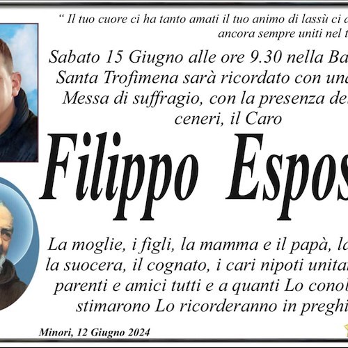 Messa in suffragio per Filippo Esposito