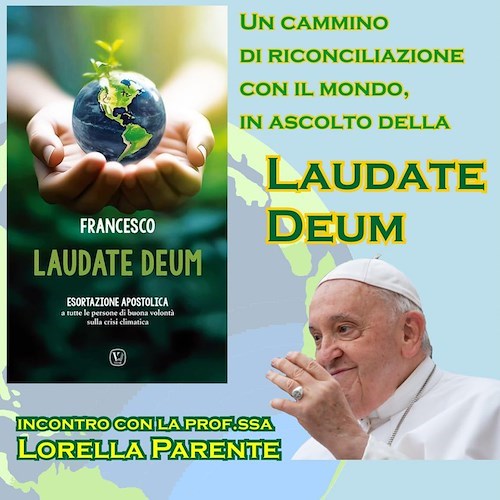 Minori, stasera si parla dell'enciclica di Papa Francesco Laudate Deum con la professoressa Lorella Parente