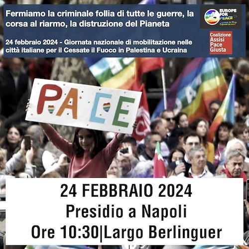 Napoli, 24 febbraio sindacati e associazioni in piazza per la pace in Ucraina e Palestina