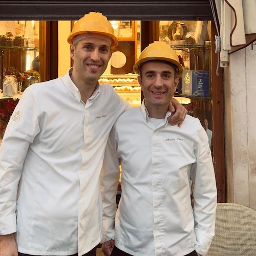 Nicola e Andrea Pansa in tenuta da lavoro<br />&copy; Pasticceria Pansa