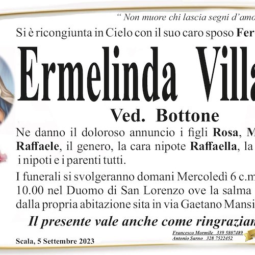 Necrologio Ermelinda Villani