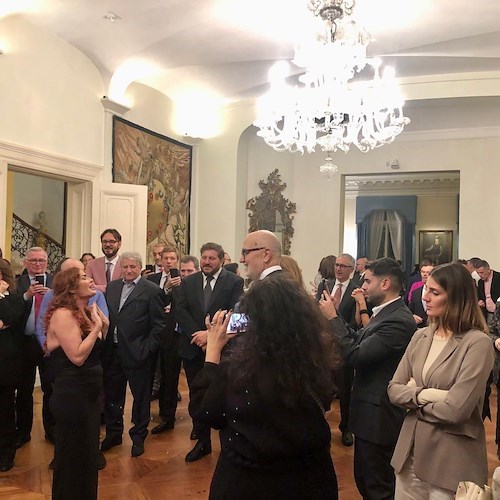 Un momento della serata all’ambasciata italiana a Londra