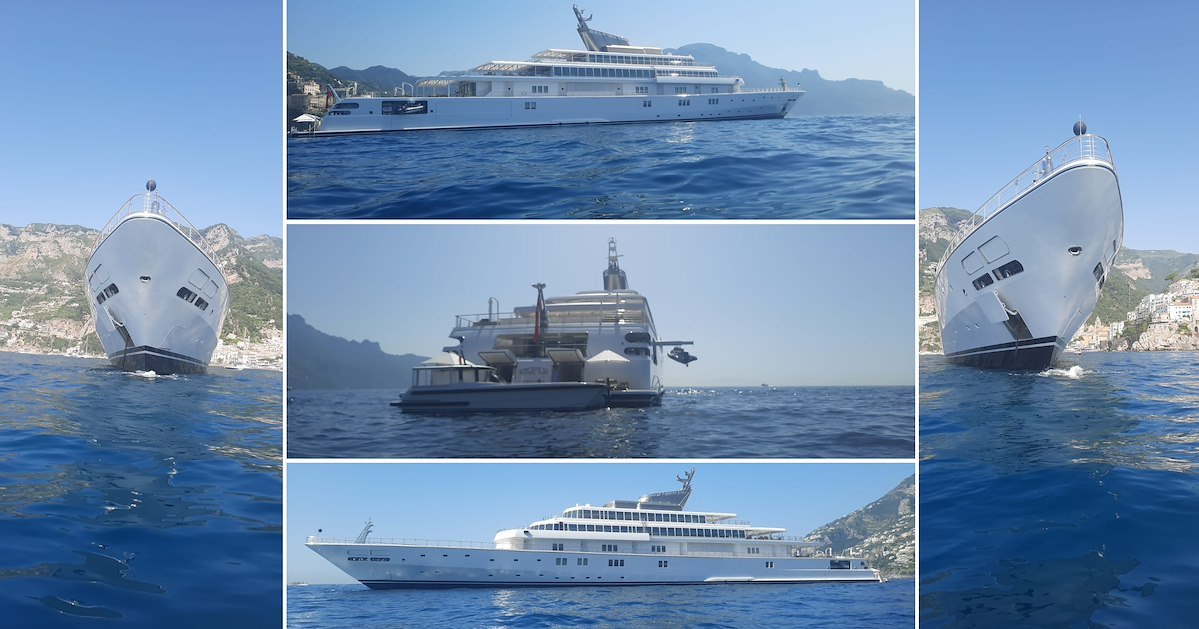 Il Vescovado – The “Rising Sun” arrives in Atrani, the celebrity yacht anchored off the Amalfi Coast / photo