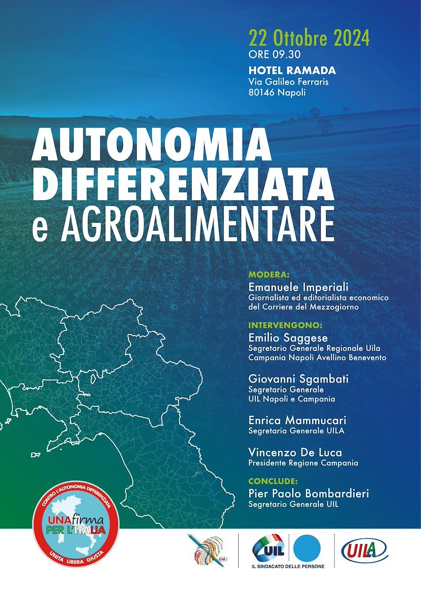 Il Vescovado - Autonomia Differenziata e Settore Agroalimentare: 22 ottobre  un convegno a Napoli