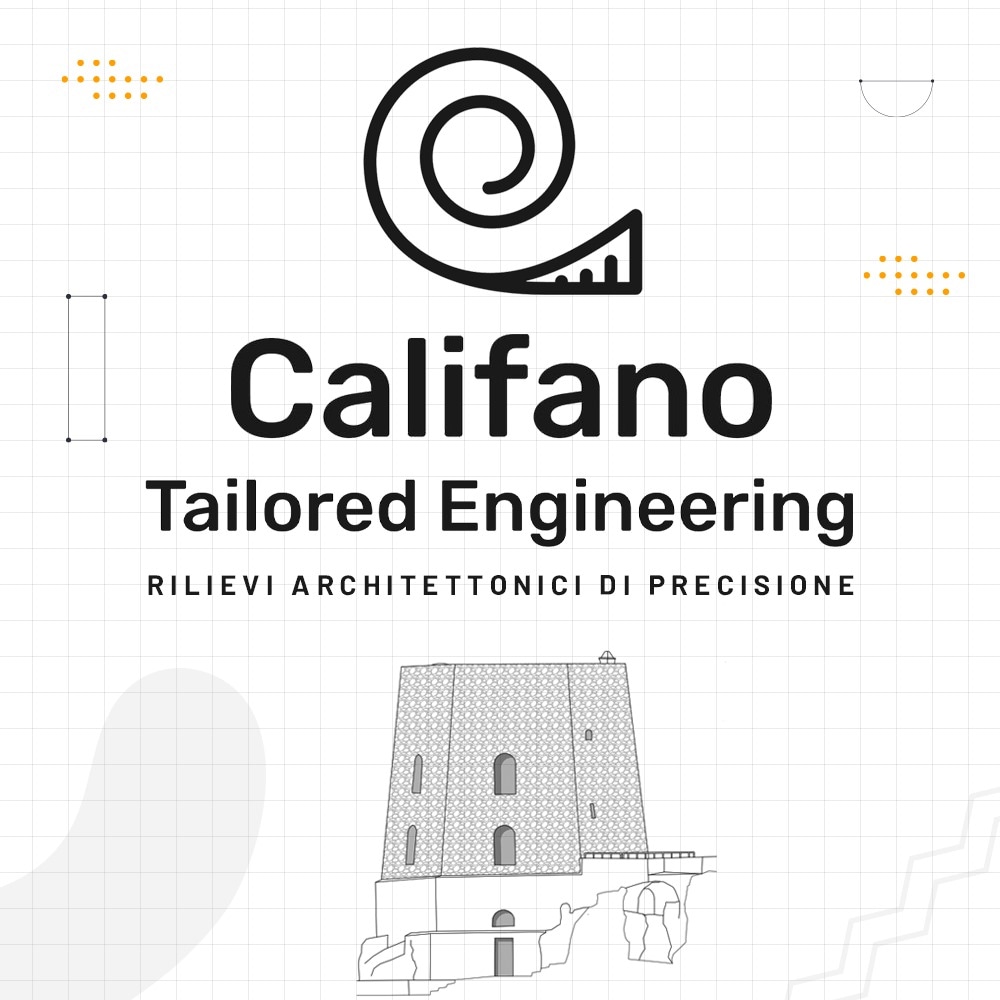Califano Tailored Engineering - Rilievi tecnici, Rilievi architettonici di precisione, Cad, Rilievi Topografici, Foto aeree, Ortofoto, Nuovole di punti, Rilievi Tridimensionali